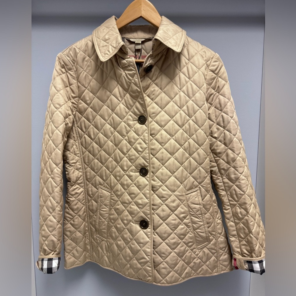 Burberry Fernleigh Quilted Logo Coat, Large, NWOT